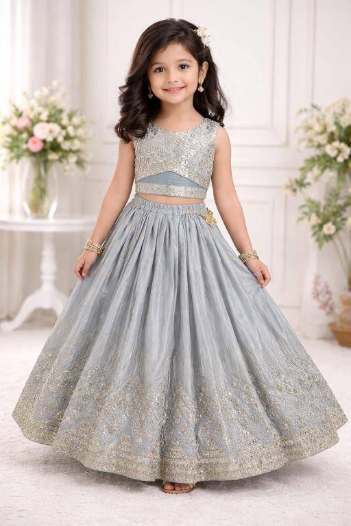 Trending Sequins Embroidered with Beautiful Georgette Wholesale children clothing in Ahmedabad